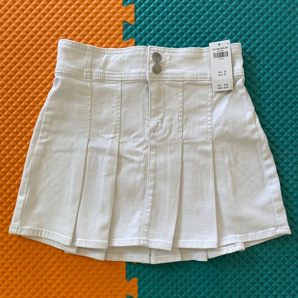 Abercrombie Kids Pleated Denim Skirt